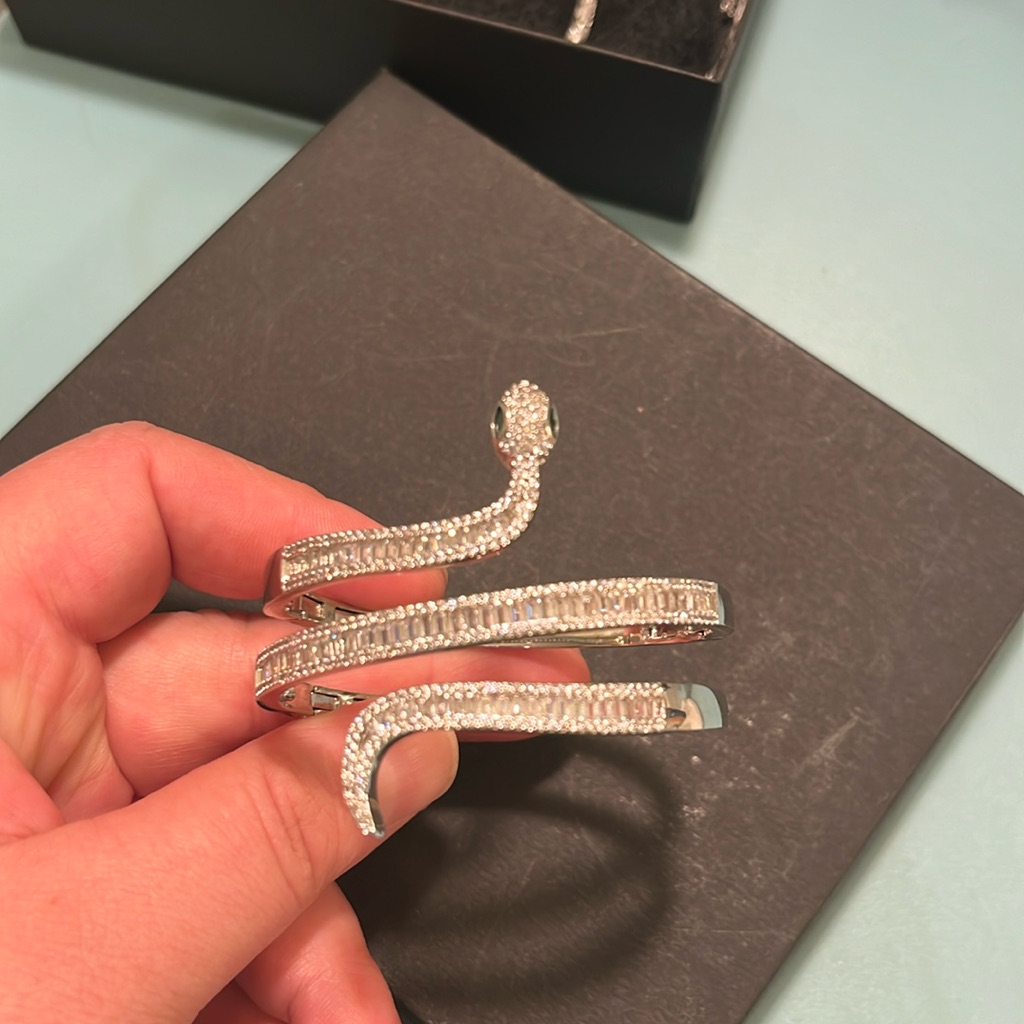 Absolutely Gorgeous Silver Tone Snake Bangle - Brand New Without Tags